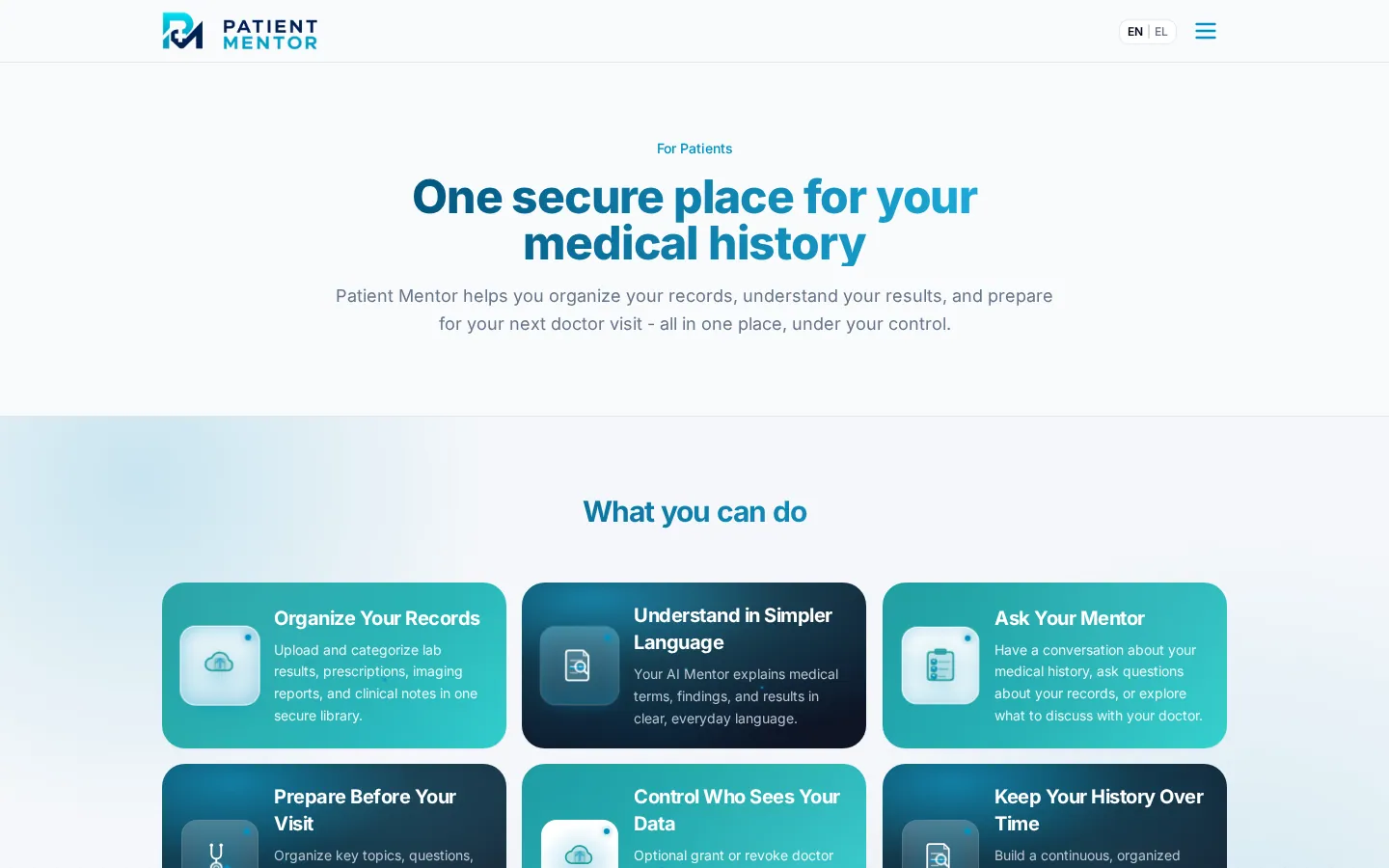 PATIENT MENTOR — FOR PATIENTS